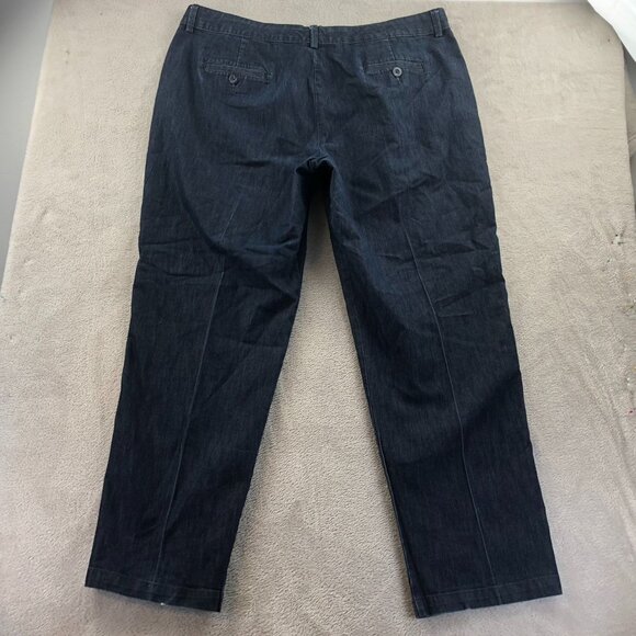 Lee Womens Jeans Size 16W Blue Dark Denim Relaxed Straight Leg Classic Mid Rise - Picture 15 of 15